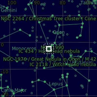 Sky map for The Horsehead Nebula - Halpha