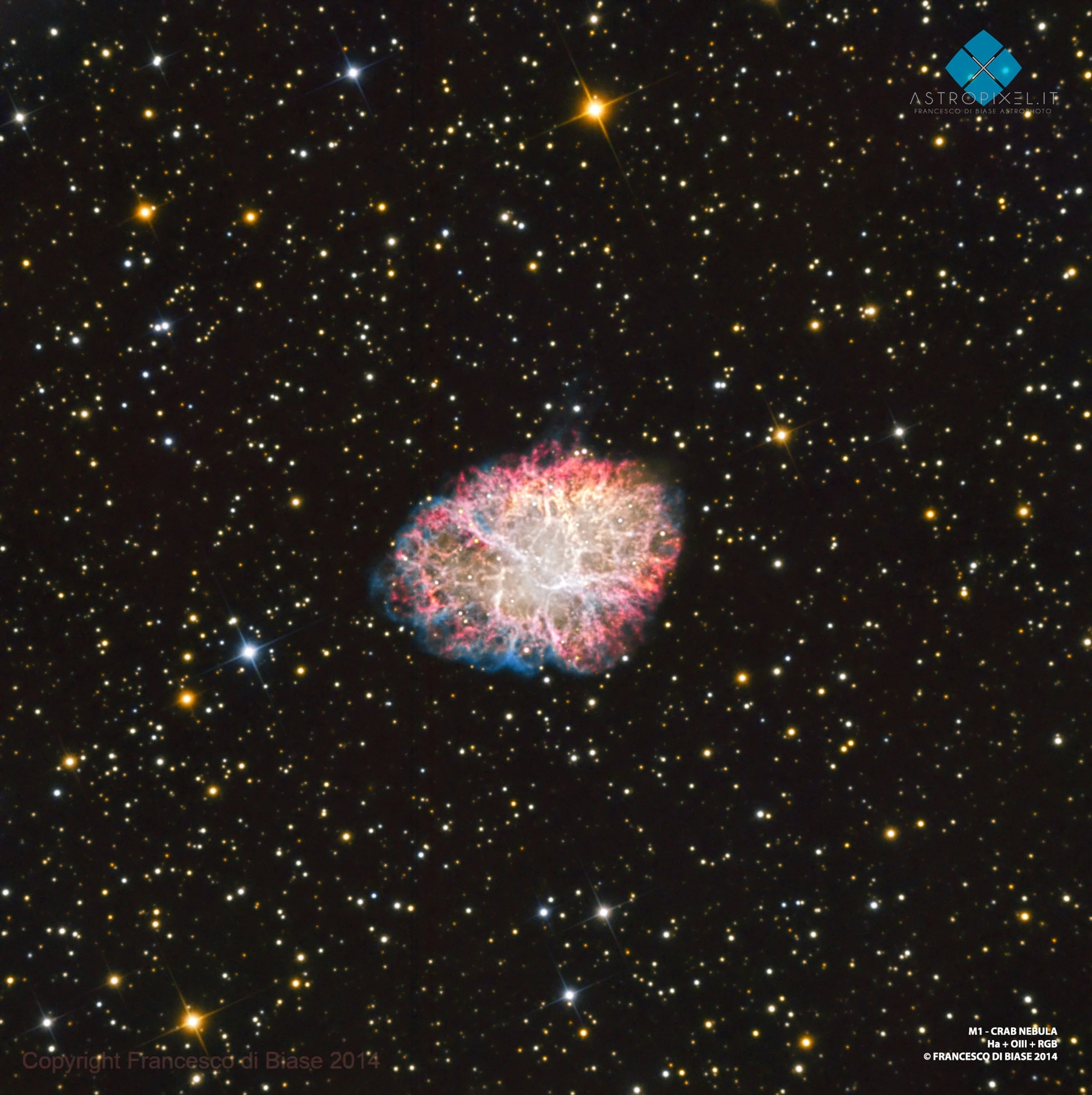 M1 Crab Nebula - Ha OIII RGB