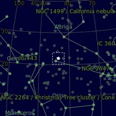 Sky map for M1 Crab Nebula - Ha OIII RGB