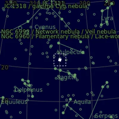 Sky map for M27 Dumbell Nebula - luminance AO test