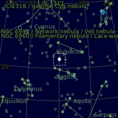Sky map for M27 - The Dumbbell Nebula - APOD 2015 Aug 20