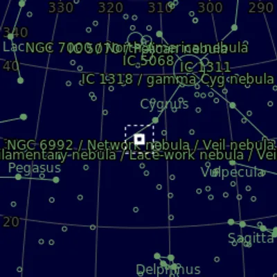 Sky map for NGC 6992 - Eastern Veil Nebula - Ha