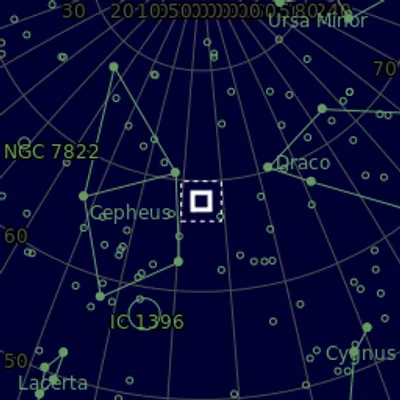 Sky map for NGC 7023 Iris Nebula