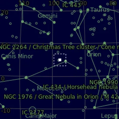 Sky map for NGC2237 - Dust Sculptures in the Rosette Nebula